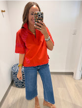 Load image into Gallery viewer, Tru Luxe Cord Embroidered Scallop Edge Top
