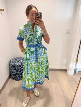 Load image into Gallery viewer, Isla Payal Ikat Green Sydney Shirtdress

