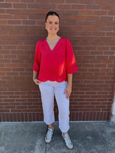 Load image into Gallery viewer, Liverpool Eyelet Woven Top
