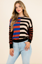Load image into Gallery viewer, Rustic Color-block Sweater
