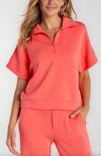 Load image into Gallery viewer, Liverpool Coral Half Zip Popover Top
