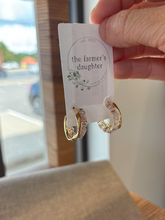 Load image into Gallery viewer, Paris Gold and CZ Hoop
