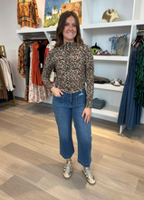 Load image into Gallery viewer, Liverpool Geo Ikat Mock Neck Knit Top
