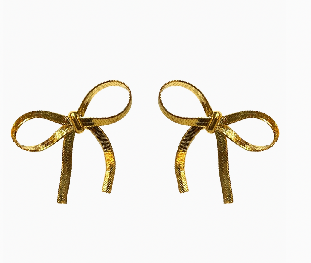 St Armands Mini Gold Bow Earring