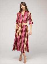 Load image into Gallery viewer, Beau and Ro Bagru Triangle Cranberry Eloise Dress
