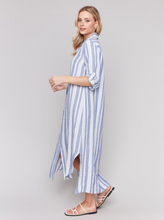 Load image into Gallery viewer, Charlie B Striped Linen Tunic Dress
