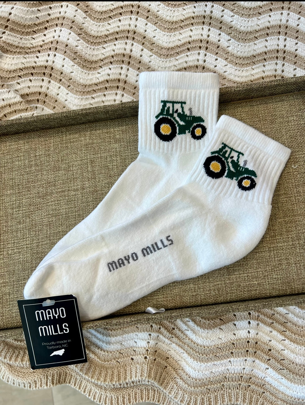 Mayo Mills Green Tractor Sock