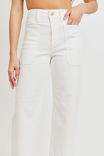 Load image into Gallery viewer, Just Black Denim HR Utility Wide Leg White
