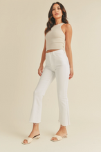 Load image into Gallery viewer, Just Black Denim HR Tonal Crop Flare White
