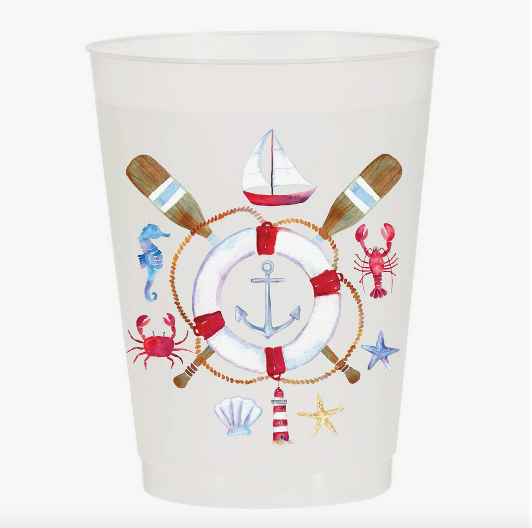 Nautical Frosted Cups