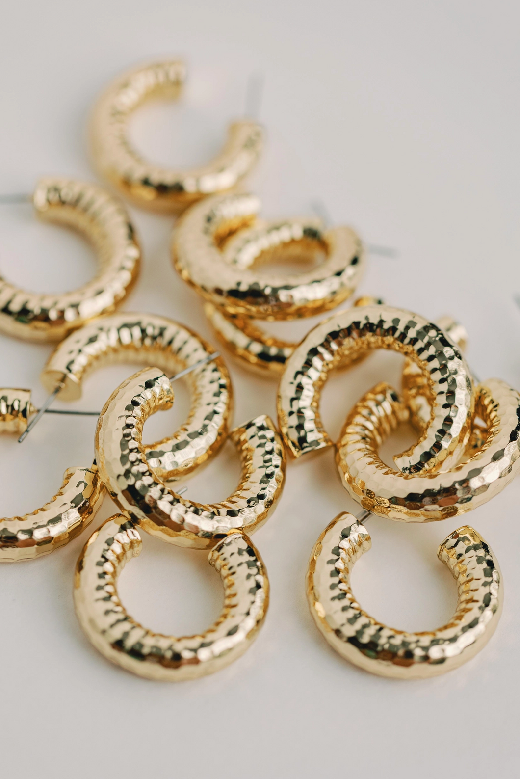 St Armands Hammered Gold Hoop