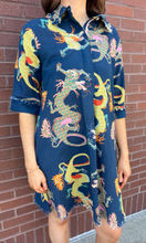 Load image into Gallery viewer, Dizzy Lizzie Navy Dragons Chatham Dress
