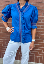 Load image into Gallery viewer, Ruffle Neck Shirred Top
