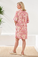 Load image into Gallery viewer, Tribal Tropical Linen Shirt Dress
