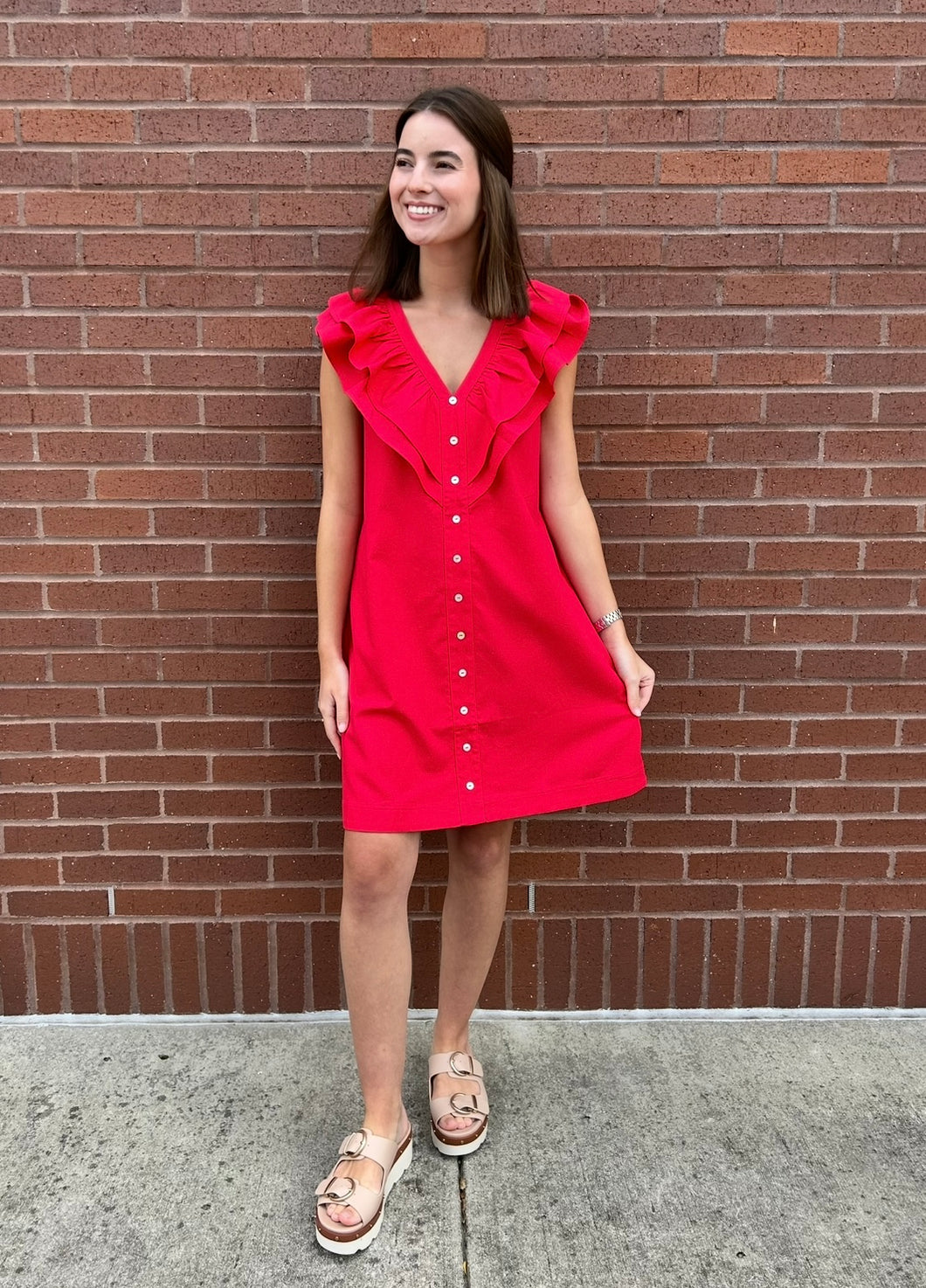 Ruffled Detailed Mini Dress