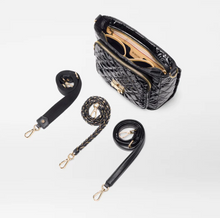 Load image into Gallery viewer, MZ Wallace Blk Lacquer Medium Crosby Lock Crossbody
