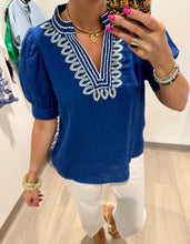 Load image into Gallery viewer, Tru Luxe Standing Collar Embroidered Top

