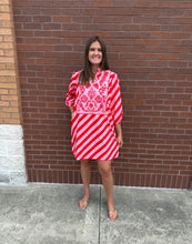 Load image into Gallery viewer, Maude Scarlet Slash Brooke Dress
