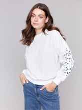 Load image into Gallery viewer, Charlie B Embroidered Sleeve Sweatshirt
