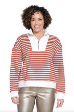 Load image into Gallery viewer, True Luxe Striped Half Zip Pullover
