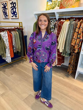 Load image into Gallery viewer, Maude Purple Sparkle Ashley Top
