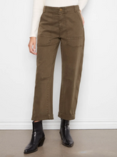 Load image into Gallery viewer, Charlie B Olive Barrel Leg Pant
