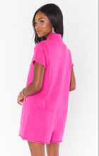 Load image into Gallery viewer, Show Me Your Mumu Geo Sweater Romper Hot Pink
