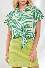 Load image into Gallery viewer, Tribal Grass Tie Front Top
