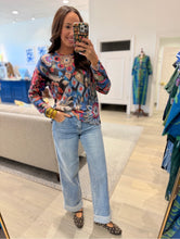 Load image into Gallery viewer, Tru Luxe Abstract Floral Knit Sweatr
