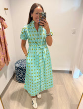 Load image into Gallery viewer, Holly Shae Sprig and Sky Grasscloth Bria Dress
