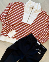Load image into Gallery viewer, True Luxe Striped Half Zip Pullover
