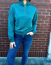 Load image into Gallery viewer, Z Supply Gate Check Emerald Modal Sweatshirt
