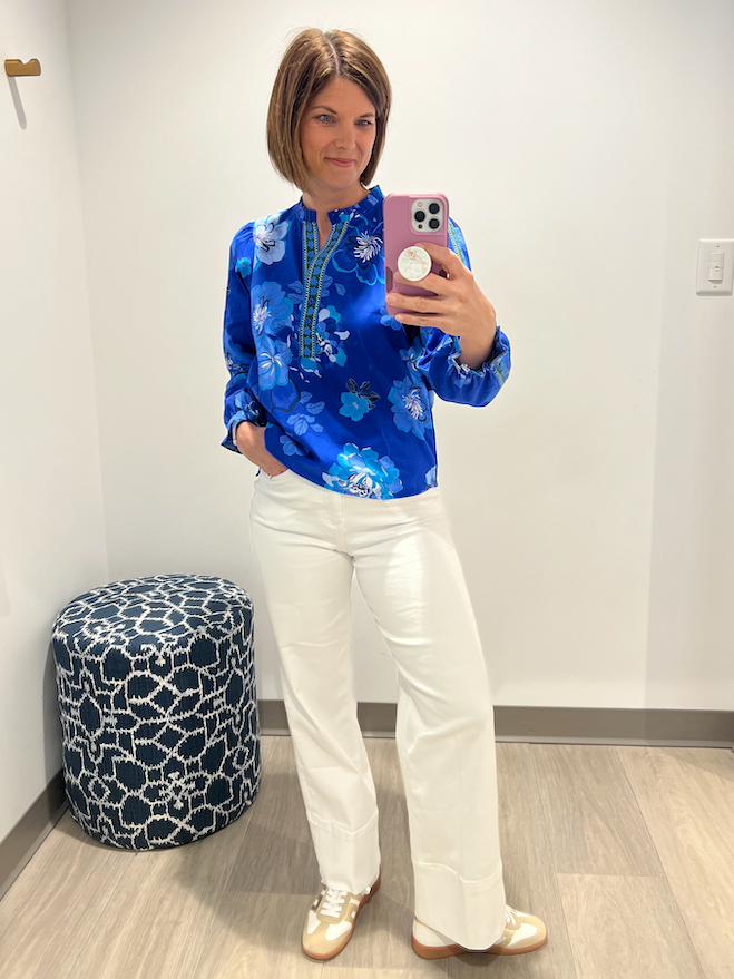 Maude Ashley Top Sapphire Florals