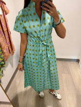 Load image into Gallery viewer, Holly Shae Sprig and Sky Grasscloth Bria Dress
