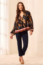 Load image into Gallery viewer, Tribal Hickory Ruffle Collar Pleated Blouse
