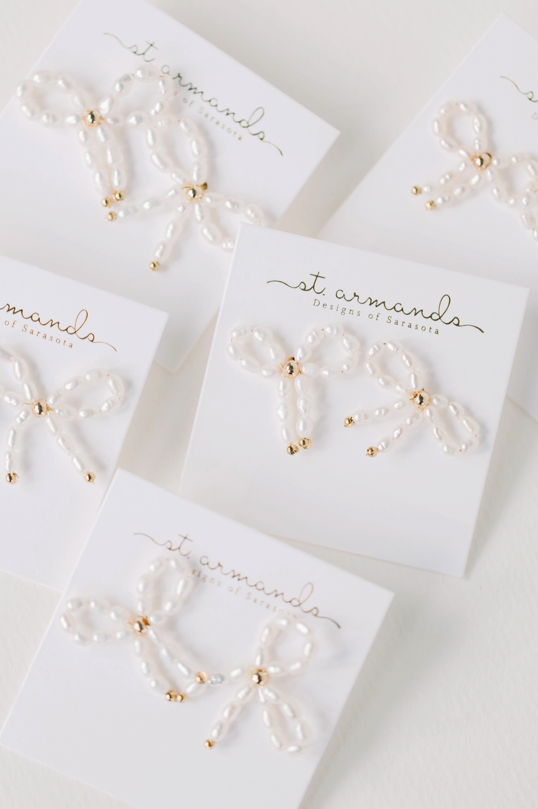 St Armands Petite Pearl Bow Earring