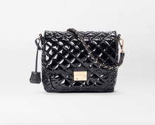 Load image into Gallery viewer, MZ Wallace Blk Lacquer Medium Crosby Lock Crossbody
