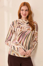 Load image into Gallery viewer, Tribal Saddlebrown Funnel Neck Top
