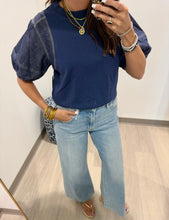 Load image into Gallery viewer, Tru Luxe Knit Denim Sleeve Popover
