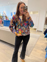 Load image into Gallery viewer, John Mark Mixed Print Cardigan Sweater

