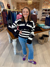 Load image into Gallery viewer, Rain and Rose Fringe Zip Neck Sweater
