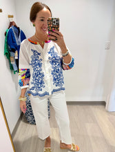 Load image into Gallery viewer, John Mark Embroidered and Lace Hem Blouse
