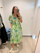 Load image into Gallery viewer, Dizzy Lizzie Blue/Green Ikat Montauk Dress

