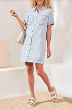 Load image into Gallery viewer, Tribal Denim Shirt Dress
