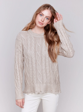 Load image into Gallery viewer, Charlie B Metallic Cable Knit Sweater
