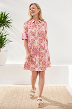 Load image into Gallery viewer, Tribal Tropical Linen Shirt Dress
