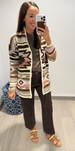 Load image into Gallery viewer, Charlie B Rosewood Jacquard Cardigan
