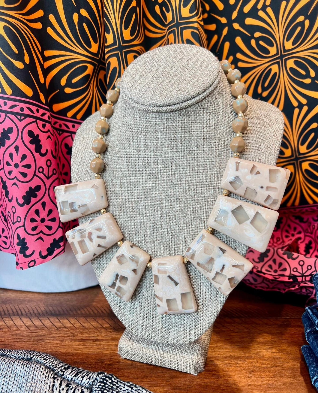 Beaded Block Necklace