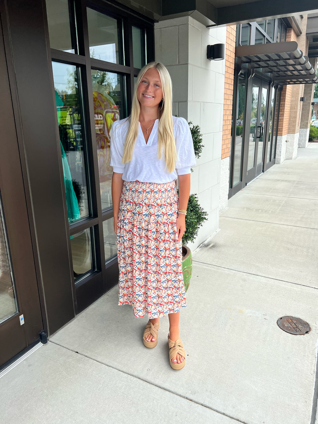 Nation Monet Tiered Midi Skirt