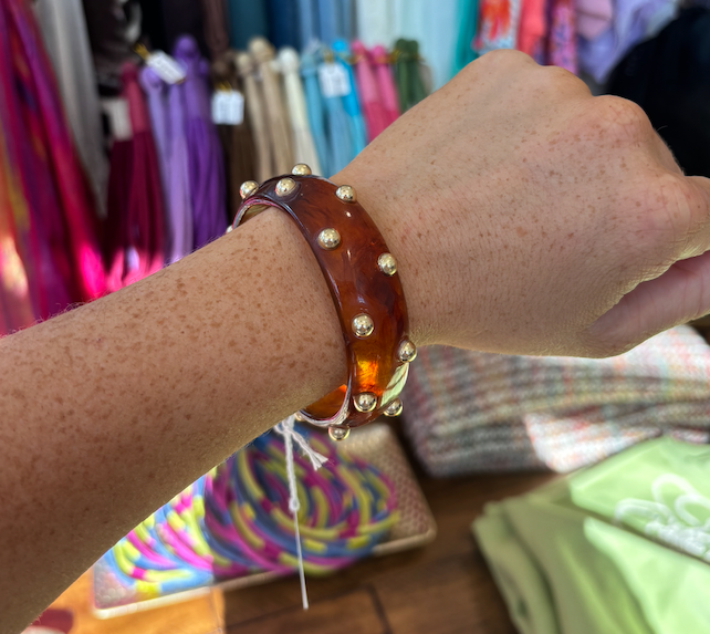 Amira Tortoise Studded Bangle Bracelet